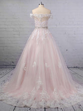 Beautiful Off-the-shoulder Ball Gown Wedding Dress with Tulle & Beading
